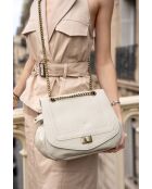 Joyce leren schoudertas gebroken wit - 27x22x8 cm