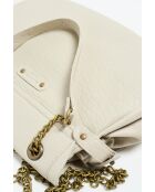 Joyce leren schoudertas gebroken wit - 27x22x8 cm