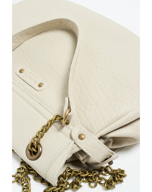 Joyce leren schoudertas gebroken wit - 27x22x8 cm