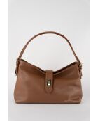 Ellad camel leren schoudertas - 25x29x9 cm