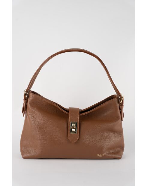 Ellad Schultertasche aus kamelfarbenem Leder - 25x29x9 cm