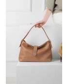 Ellad camel leren schoudertas - 25x29x9 cm