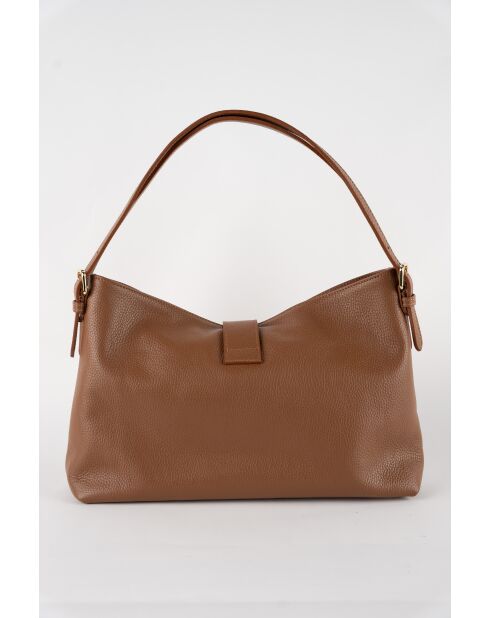 Ellad Schultertasche aus kamelfarbenem Leder - 25x29x9 cm