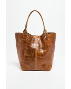 Sac à main en Cuir Star Camel - 42x33x18 cm