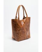 Sac à main en Cuir Star Camel - 42x33x18 cm