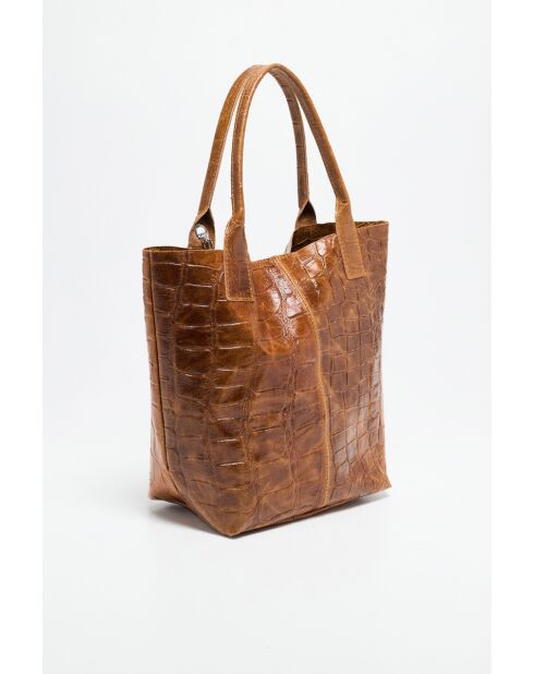 Sac à main en Cuir Star Camel - 42x33x18 cm