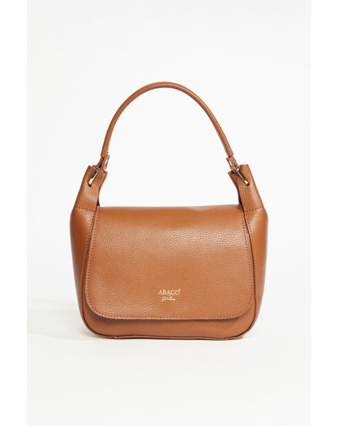 Milva Camel leren schoudertas - 30x20x12 cm