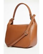 Milva Camel leren schoudertas - 30x20x12 cm