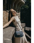 Bolso de hombro de piel sintética azul cielo - 26x18x9 cm