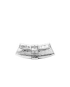 Bandolera Colby Small de piel plateada-28x11x4 cm