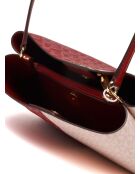 Pratt Schultertasche in Kirsch-/Puderform, Größe M, 28 x 22 x 11 cm