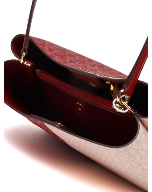 Pratt Schultertasche in Kirsch-/Puderform, Größe M, 28 x 22 x 11 cm