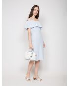 Thompson Mittelgroße Lederhandtasche Optical White-27,9 x 18,4 x 8,9 cm