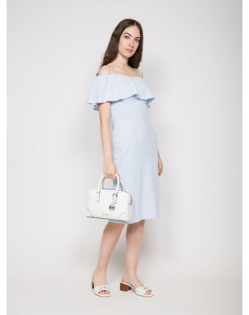 Thompson Mittelgroße Lederhandtasche Optical White-27,9 x 18,4 x 8,9 cm