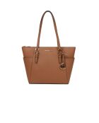 Sac fourre-tout en Cuir Charlotte grand format marron-38x25.5x12 cm