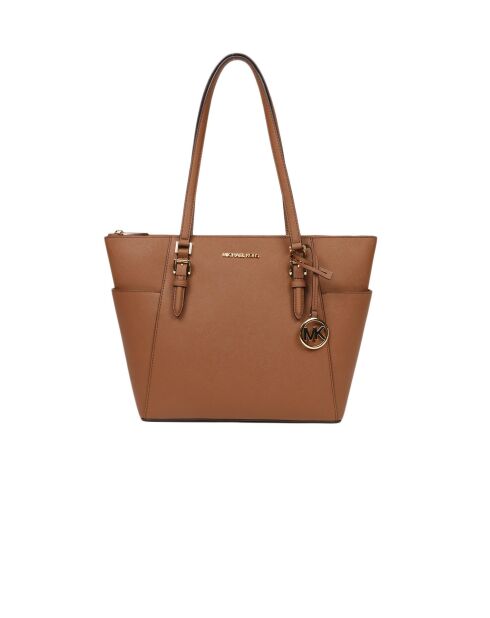 Charlotte Große braune Ledertragetasche, 38 x 25,5 x 12 cm