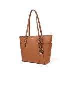 Sac fourre-tout en Cuir Charlotte grand format marron-38x25.5x12 cm