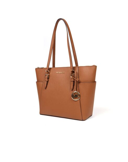 Charlotte Große braune Ledertragetasche, 38 x 25,5 x 12 cm