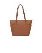 Sac fourre-tout en Cuir Charlotte grand format marron-38x25.5x12 cm