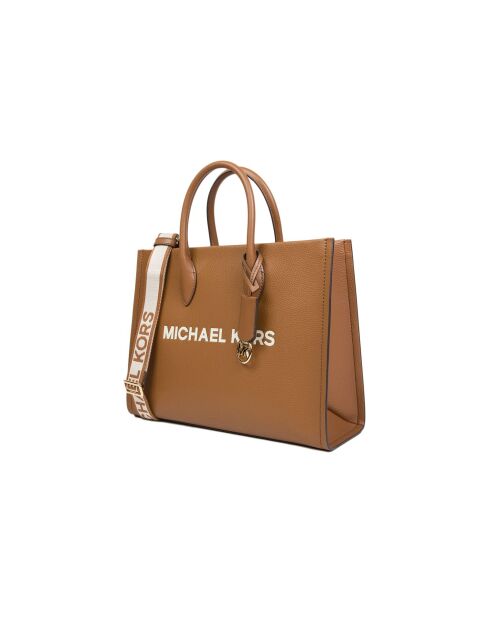 Mirella leren handtas medium oost-west bruin-35x27x12 cm