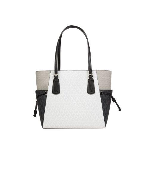 Bolsa de mano Voyager grande East West, óptica, blanca, 38 x 28 x 16 cm