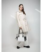 Bolsa de mano Voyager grande East West, óptica, blanca, 38 x 28 x 16 cm