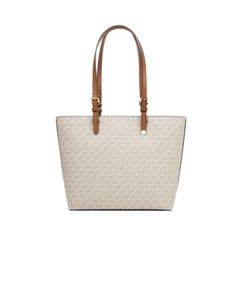 Bolsa de viaje con doble bolsillo, tamaño mediano, color vainilla, 37 x 26 x 17 cm