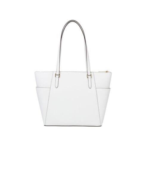 Charlotte Tragetasche aus Leder, Größe L, optisch, Weiß-38x25,5x12 cm