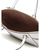 Charlotte Tragetasche aus Leder, Größe L, optisch, Weiß-38x25,5x12 cm