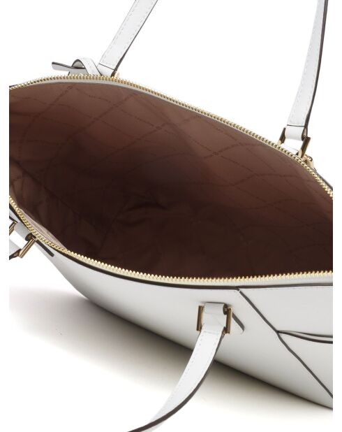 Charlotte Tragetasche aus Leder, Größe L, optisch, Weiß-38x25,5x12 cm