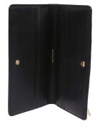 Empire leren portemonnee groot formaat en dunne zwarte portemonnee met drukknoopjes-19x10 cm