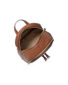 Sac à dos en Cuir Rhea Zip moyen Marron-26x32x13 cm