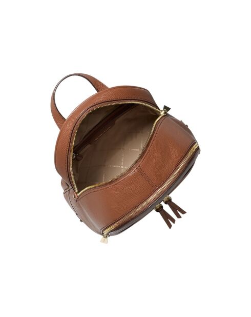 Zaino Rhea Zip Medium in pelle marrone-26x32x13 cm