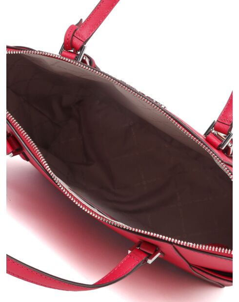 Charlotte Tragetasche aus Leder, groß, Erdbeerfarben, 28 x 26 x 11,5 cm