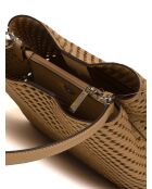 Pratt mittelgroße Schultertasche mit Erdnuss-28x23x12 cm