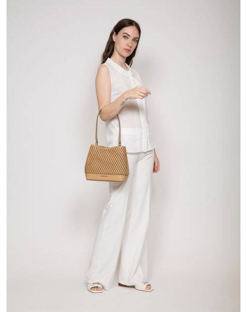 Pratt mittelgroße Schultertasche mit Erdnuss-28x23x12 cm