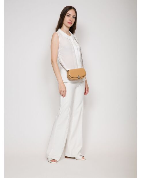 Umhängetasche Mila aus Leder, kleines Erdnussmodell, 22x14x6 cm