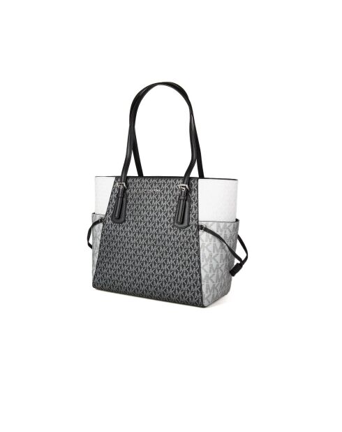 Bolsa Voyager Large East West en blanco y negro, 15,9 x 27,9 x 29,2 cm