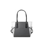 Bolsa Voyager Large East West en blanco y negro, 15,9 x 27,9 x 29,2 cm