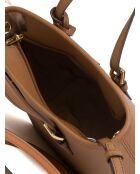 Jet Set Reisehandtasche aus Leder, extra klein, 27,5 x 19 x 10 cm, Braun