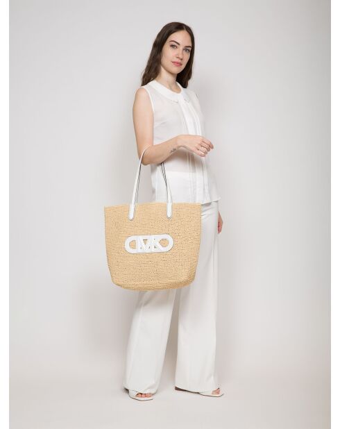 Bolsa Eliza extragrande natural, 45,5 x 38 x 14 cm