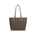 Bolsa de viaje Brown Jet Set, tamaño mediano, con doble bolsillo, 37 x 26 x 17 cm