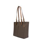 Bolsa de viaje Brown Jet Set, tamaño mediano, con doble bolsillo, 37 x 26 x 17 cm