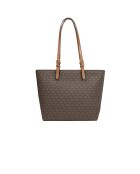 Bolsa de viaje Brown Jet Set, tamaño mediano, con doble bolsillo, 37 x 26 x 17 cm