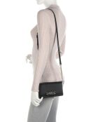 Schultertasche Heather Small Phone Chain aus Leder Schwarz-18x11x4 cm