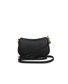 Carmela Small Pouchette Schultertasche aus schwarzem Leder, 20 x 12 x 6 cm