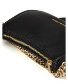Carmela Small Pouchette Schultertasche aus schwarzem Leder, 20 x 12 x 6 cm