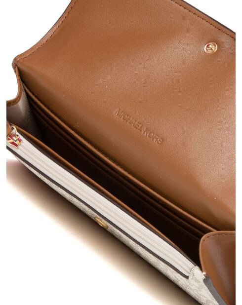 Portafoglio in pelle Hamilton marrone/vaniglia-19x10x3 cm