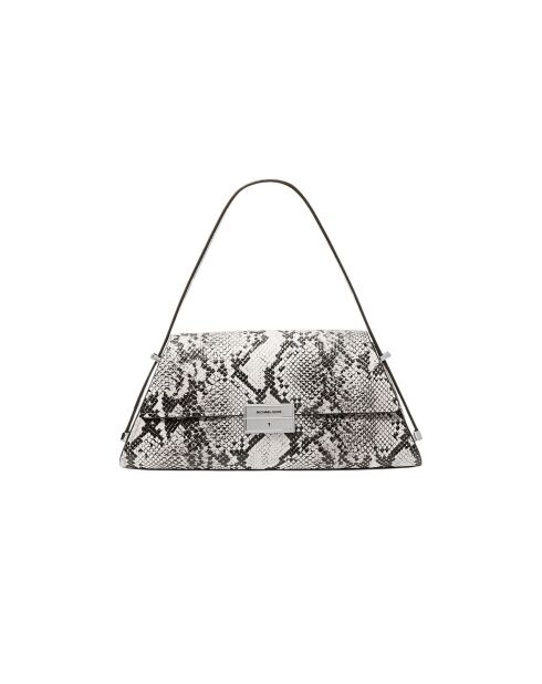 Sac porté épaule en Cuir Ludlow moyen Aluminium-30x14x8 cm