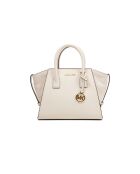 Bolso pequeño Avril de piel color crema -31x19x13 cm